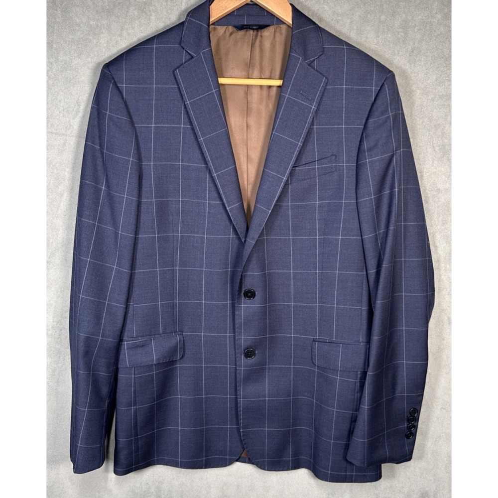 Brooks Brothers Brooksgate Regent 38R VBC Wool Blazer Blue Windowpane Sport Coat